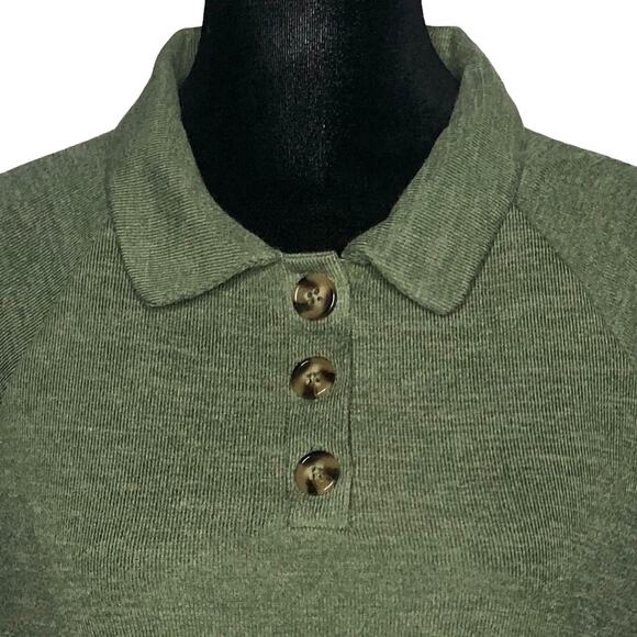 Good Luck Gem Green Knit Polo Dress - Size Large - Picture 3 of 12